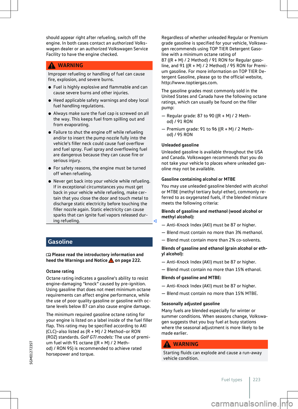 VOLKSWAGEN GOLF GTI 2020  Owners Manual 
