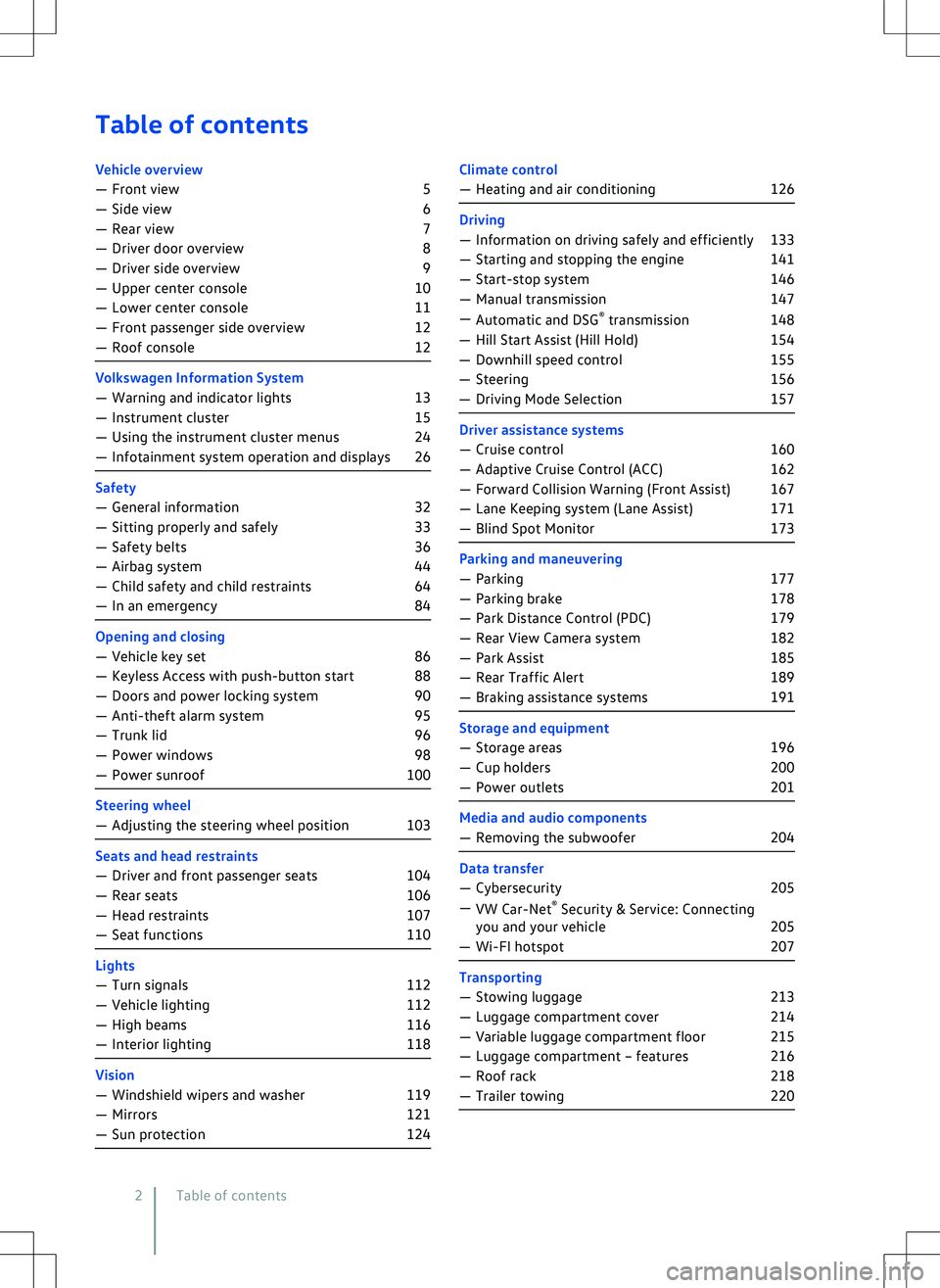VOLKSWAGEN GOLF GTI 2022 Owners Manual VOLKSWAGEN GOLF GTI 2022 Owners Manual