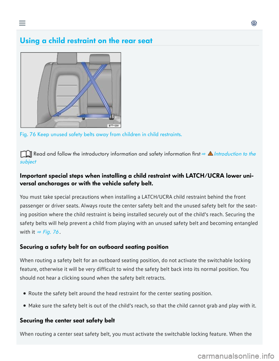 VOLKSWAGEN GOLF 7 2016  Owners Manual 