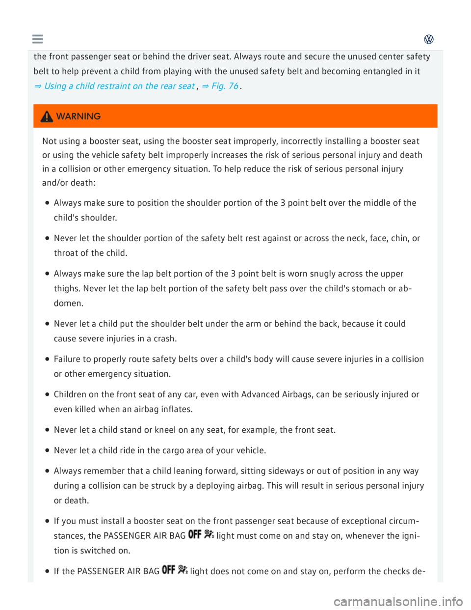 VOLKSWAGEN GOLF 7 2016  Owners Manual 