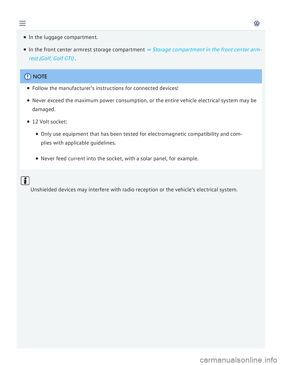 VOLKSWAGEN GOLF 7 2016  Owners Manual 