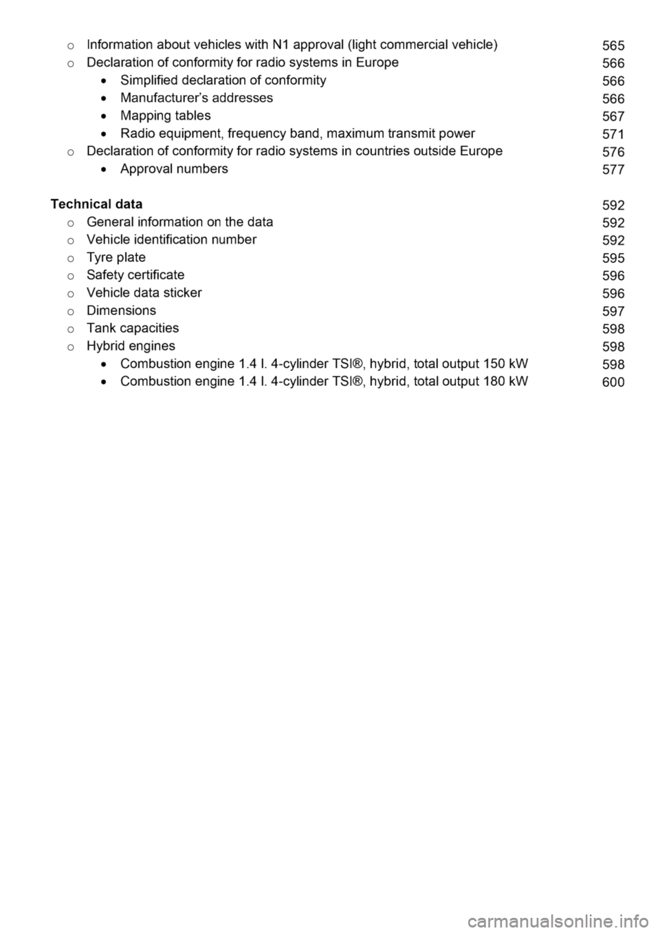 VOLKSWAGEN GOLF 8 GTE 2020 User Guide formatnaboutvehswhN1approvaihtcommerceh)
oDecratnofconformyforradsystemsEurope
piddecratnofconformy
anufactureraddresses
appgtabs
adequmentrequencybandaxumtransmpower
oDecratnofconformyforradsystemsco