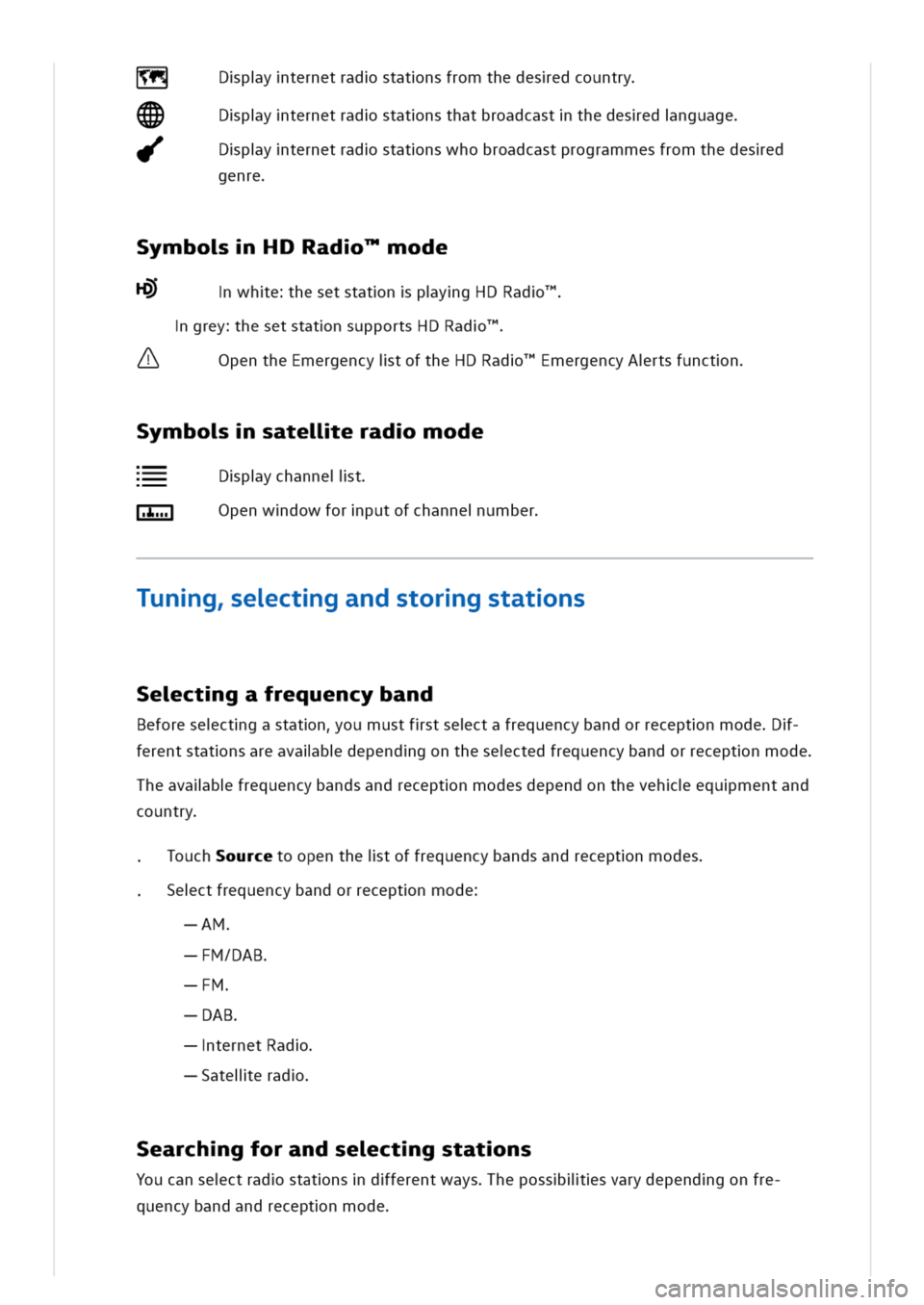 VOLKSWAGEN GOLF 8 GTE 2020 Owners Manual pyternetradstatnsfromthedesedcountry
pyternetradstatnsthatbroadcastthedesednguage
pyternetradstatnswhobroadcastprogrammesfromthedesed
genre
ymboHDRadode
H¤)"whehesetstatnpygHDRad
greyhesetstatnsuppor VOLKSWAGEN GOLF 8 GTE 2020 Owners Manual pyternetradstatnsfromthedesedcountry
pyternetradstatnsthatbroadcastthedesednguage
pyternetradstatnswhobroadcastprogrammesfromthedesed
genre
ymboHDRadode
H¤)"whehesetstatnpygHDRad
greyhesetstatnsuppor