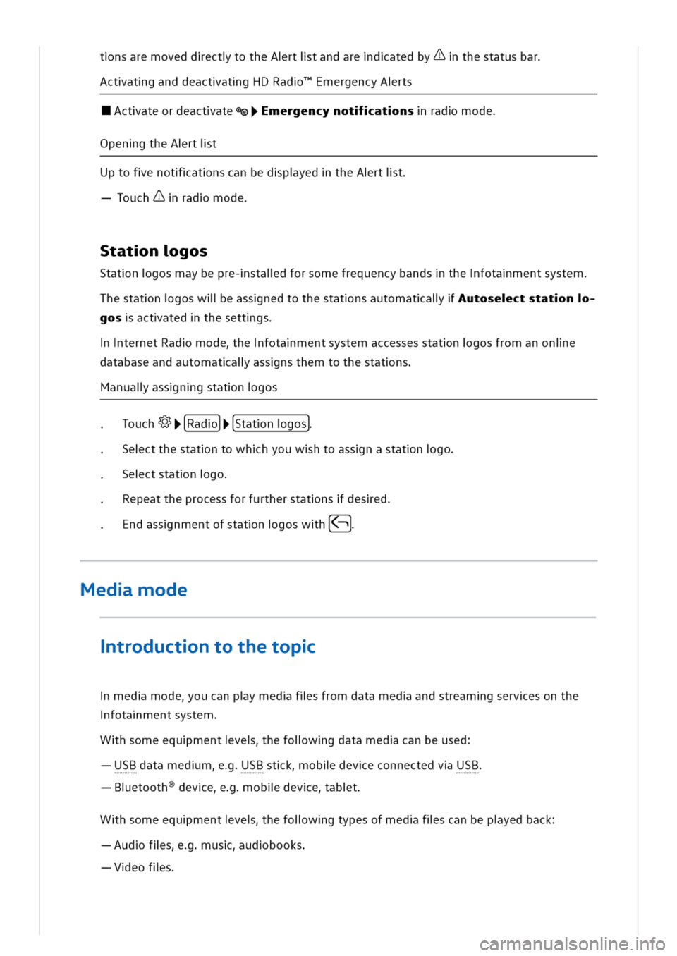 VOLKSWAGEN GOLF 8 GTE 2020 Owners Manual nsaremoveddecttotheArtitandaredatedbyAthestatusbar
ctatganddeactatgHDRadmergencyArts
Actateordeactate@mergencynotatnsradmode
pengtheArtit
UptofenotatnscanbedpyedtheArtit
ouchAradmode
tatngos
Statngosm VOLKSWAGEN GOLF 8 GTE 2020 Owners Manual nsaremoveddecttotheArtitandaredatedbyAthestatusbar
ctatganddeactatgHDRadmergencyArts
Actateordeactate@mergencynotatnsradmode
pengtheArtit
UptofenotatnscanbedpyedtheArtit
ouchAradmode
tatngos
Statngosm