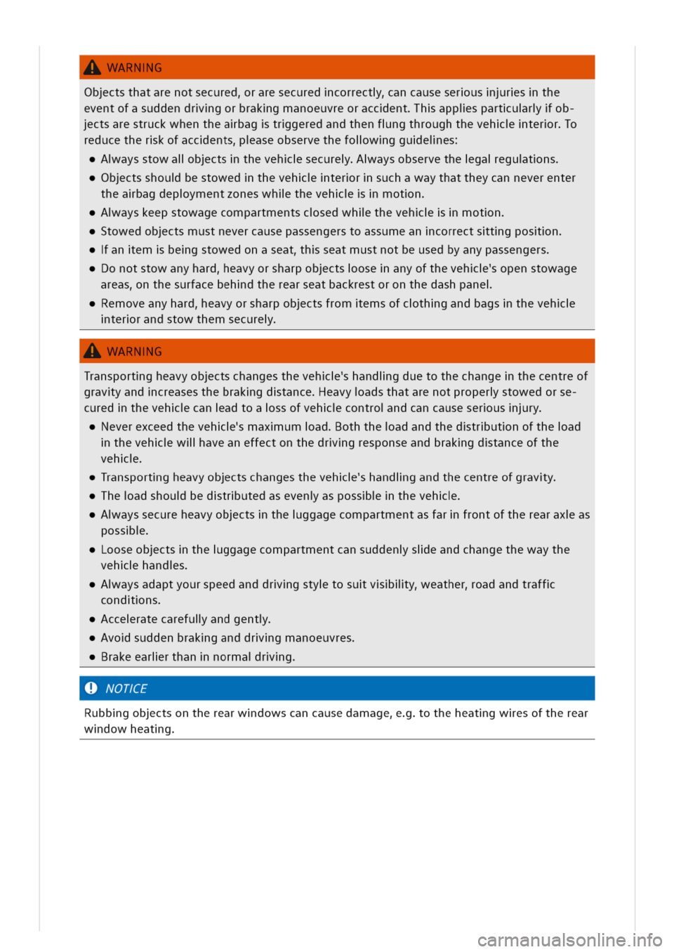 VOLKSWAGEN GOLF 8 GTE 2020 Owners Manual ARNG
Obctsthatarenotsecuredraresecuredcorrectancauseserusrsthe
eventofasuddendrgorbrakgmanoeuvreoraccenthappisparturob
ctsarestruckwhentheabagtrgeredandthenfngthroughthevehterro
reducetherkofaccentsas VOLKSWAGEN GOLF 8 GTE 2020 Owners Manual ARNG
Obctsthatarenotsecuredraresecuredcorrectancauseserusrsthe
eventofasuddendrgorbrakgmanoeuvreoraccenthappisparturob
ctsarestruckwhentheabagtrgeredandthenfngthroughthevehterro
reducetherkofaccentsas