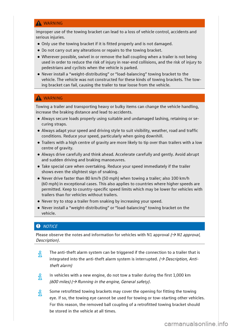 VOLKSWAGEN GOLF 8 GTE 2020 Owners Manual WARNG
properuseofthetowgbracketcanadtoassofvehcontroccentsand
serusrs
nusethetowgbracketftedproperandnotdamaged
onotcarryoutanyaeratnsorrepastothetowgbracket
hereverpossweiorremovethebaloupigwhenatral VOLKSWAGEN GOLF 8 GTE 2020 Owners Manual WARNG
properuseofthetowgbracketcanadtoassofvehcontroccentsand
serusrs
nusethetowgbracketftedproperandnotdamaged
onotcarryoutanyaeratnsorrepastothetowgbracket
hereverpossweiorremovethebaloupigwhenatral