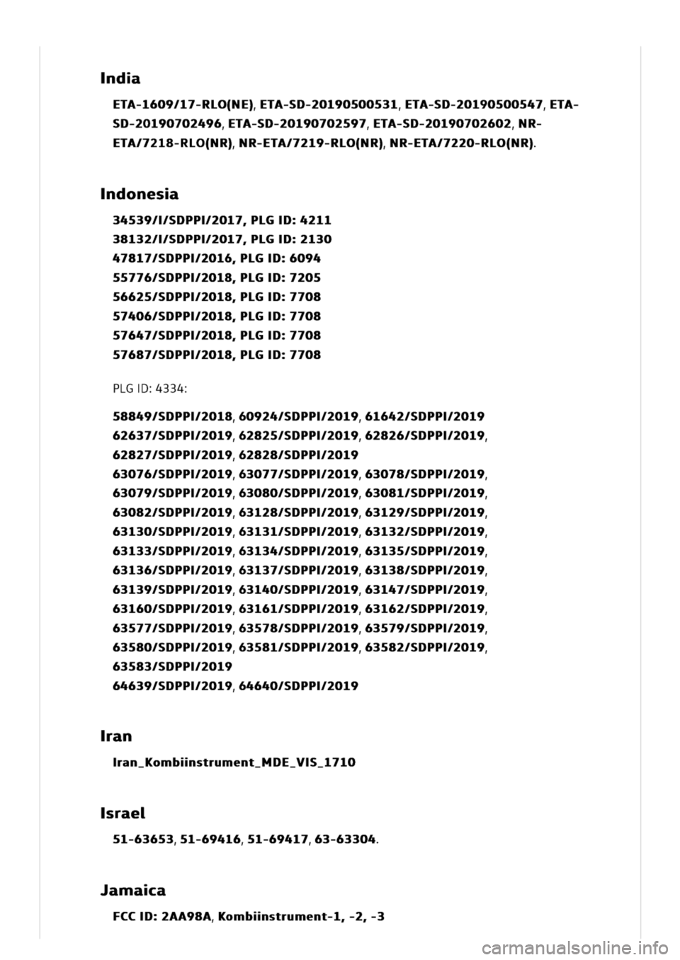 VOLKSWAGEN GOLF 8 GTE 2020 Owners Manual d
ETA-1609/17-RLO(NE)TA-SD-20190500531TA-SD-20190500547TA-
SD-20190702496TA-SD-20190702597TA-SD-20190702602R-
ETA/7218-RLO(NR)R-ETA/7219-RLO(NR)R-ETA/7220-RLO(NR)
dones
34539/SDPP2017LG211
38132/SDPP2 VOLKSWAGEN GOLF 8 GTE 2020 Owners Manual d
ETA-1609/17-RLO(NE)TA-SD-20190500531TA-SD-20190500547TA-
SD-20190702496TA-SD-20190702597TA-SD-20190702602R-
ETA/7218-RLO(NR)R-ETA/7219-RLO(NR)R-ETA/7220-RLO(NR)
dones
34539/SDPP2017LG211
38132/SDPP2
