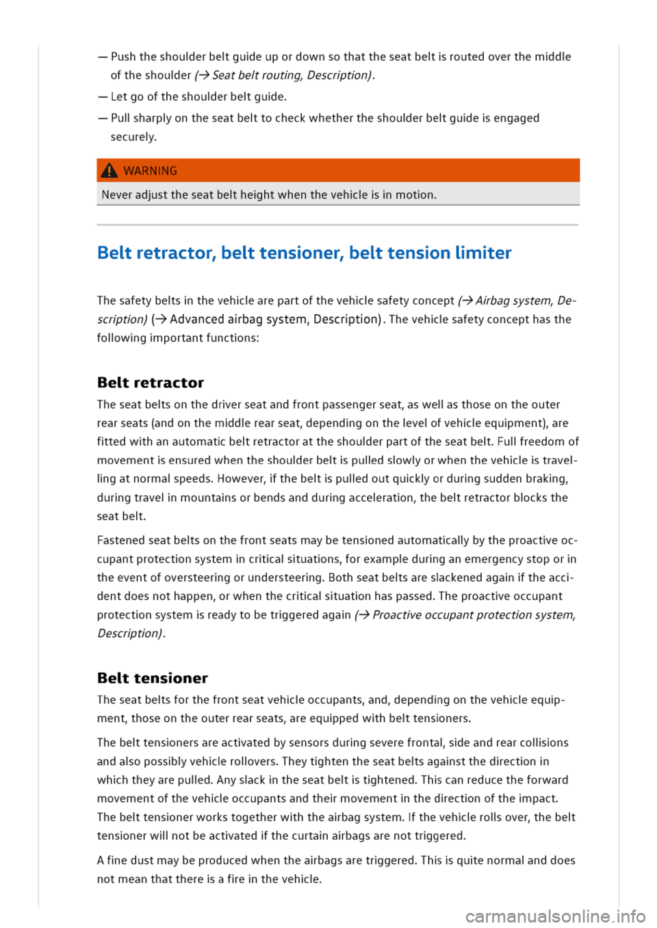VOLKSWAGEN GOLF 8 GTE 2020 Manual PDF ushtheshouerbegueupordownsothattheseatberoutedoverthemd
oftheshouer(->Seatberoutgescrtn)
etgooftheshouerbegue
ulharpontheseatbetocheckwhethertheshouerbegueengaged
secure
WARNG
Neveradsttheseatbehehtwh VOLKSWAGEN GOLF 8 GTE 2020 Manual PDF ushtheshouerbegueupordownsothattheseatberoutedoverthemd
oftheshouer(->Seatberoutgescrtn)
etgooftheshouerbegue
ulharpontheseatbetocheckwhethertheshouerbegueengaged
secure
WARNG
Neveradsttheseatbehehtwh