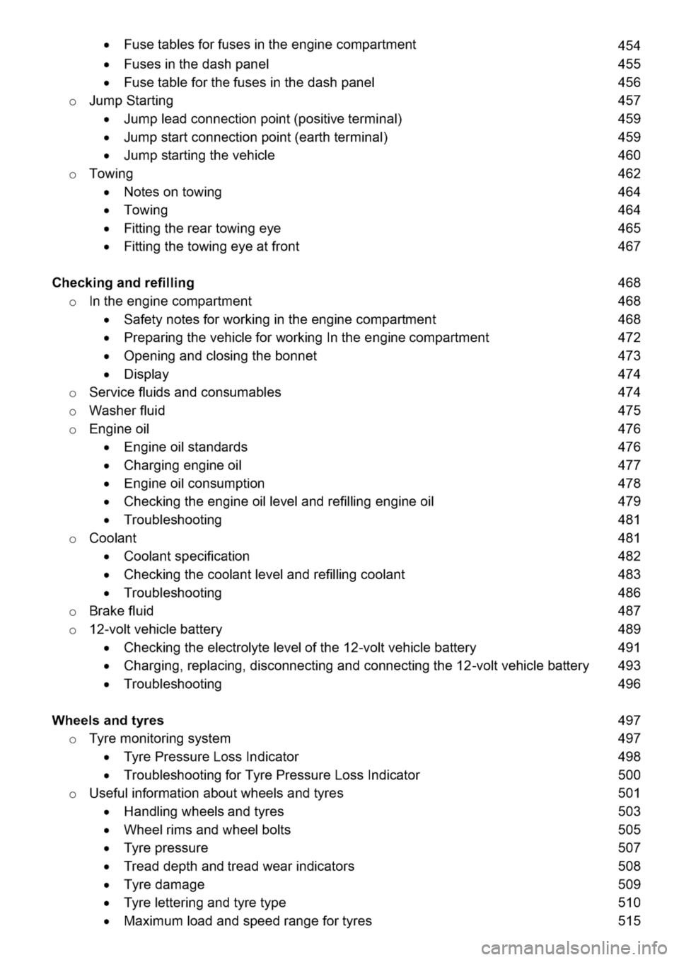 VOLKSWAGEN GOLF 8 GTE 2020 Owners Manual usetabsforfusestheengecompartment
usesthedashpane
usetabforthefusesthedashpane
mpStartg
mpadconnectnpot(poseterma
mpstartconnectnpot(earthterma
mpstartgtheveh
454
455
456
457
459
459
460
oTowg462
otes VOLKSWAGEN GOLF 8 GTE 2020 Owners Manual usetabsforfusestheengecompartment
usesthedashpane
usetabforthefusesthedashpane
mpStartg
mpadconnectnpot(poseterma
mpstartconnectnpot(earthterma
mpstartgtheveh
454
455
456
457
459
459
460
oTowg462
otes