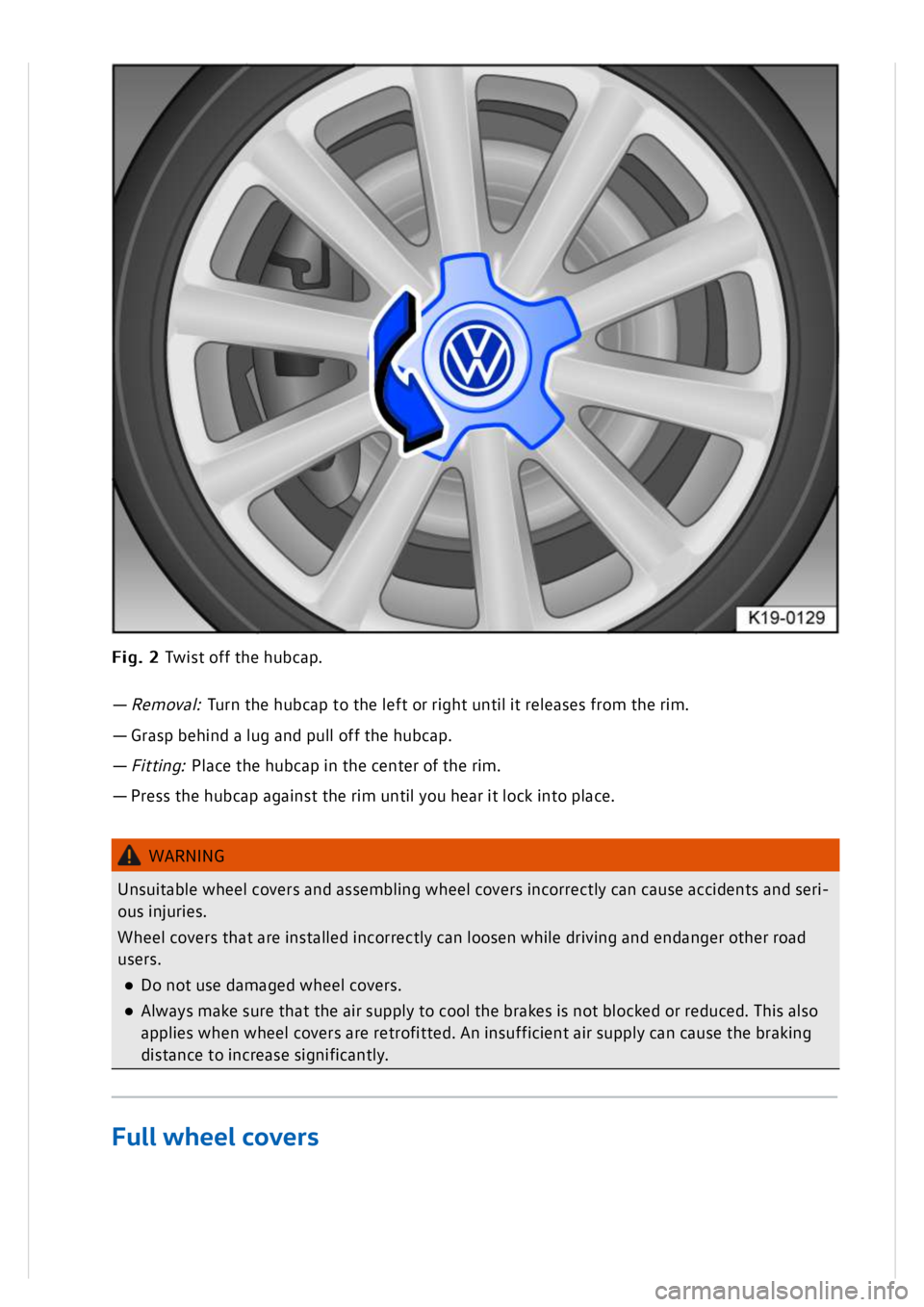 VOLKSWAGEN GOLF MK8 2020  Owners Manual 