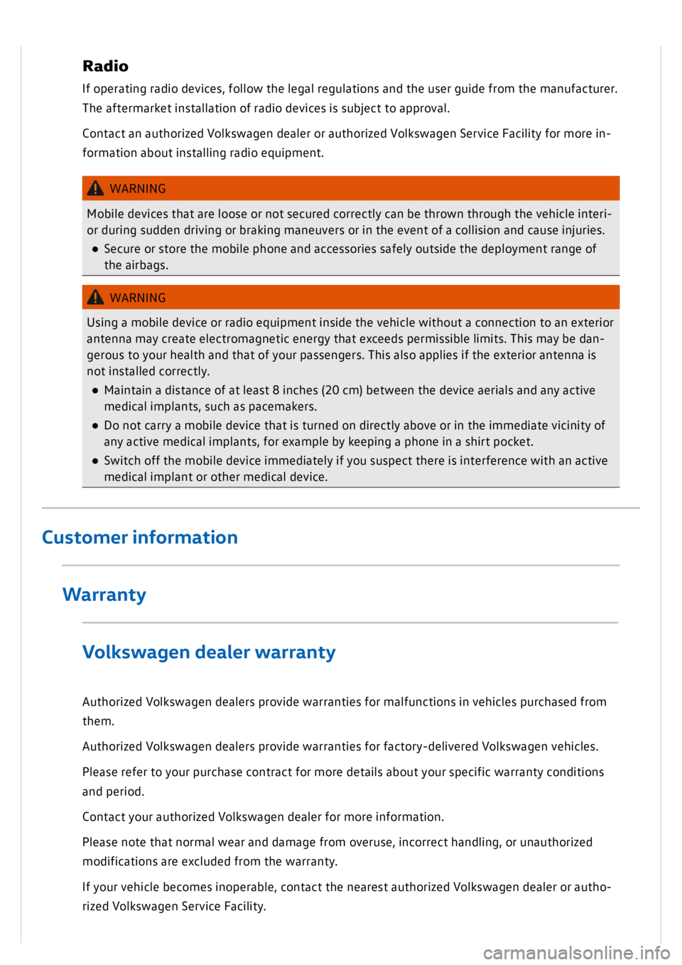 VOLKSWAGEN GOLF MK8 2020 Owners Manual VOLKSWAGEN GOLF MK8 2020 Owners Manual