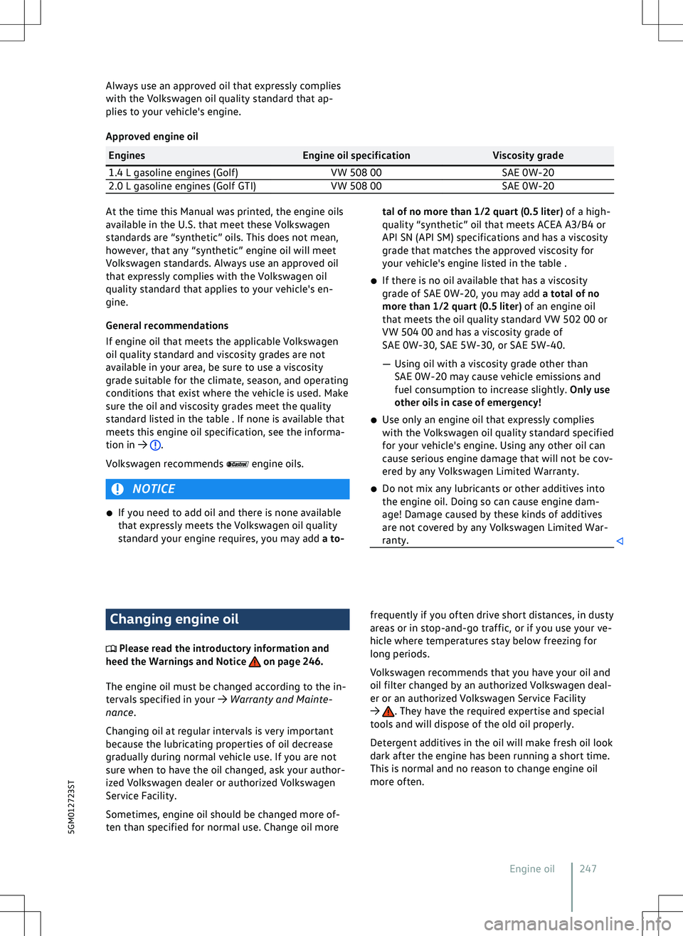 VOLKSWAGEN GOLF GTI 2021  Owners Manual 