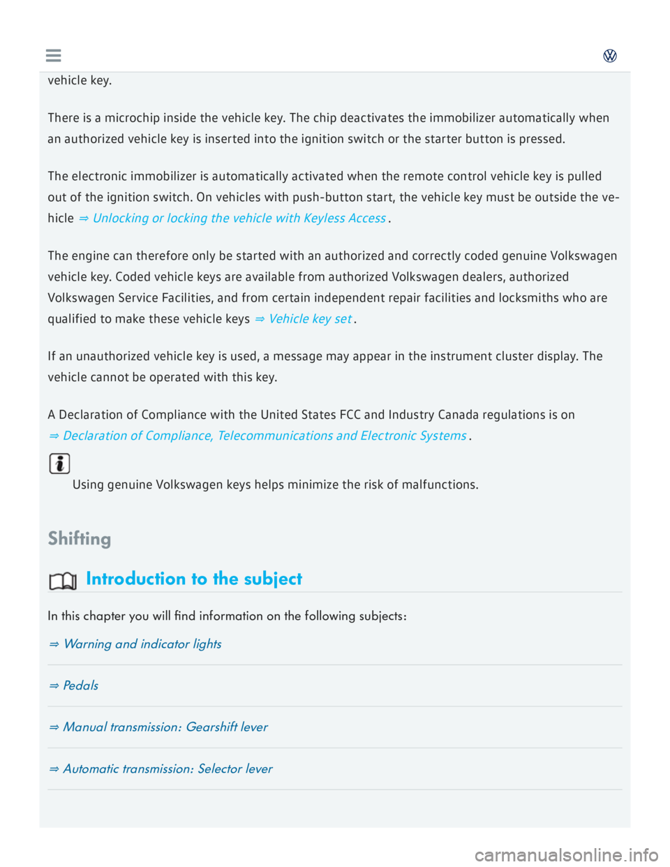 VOLKSWAGEN GOLF 2018  Owners Manual 