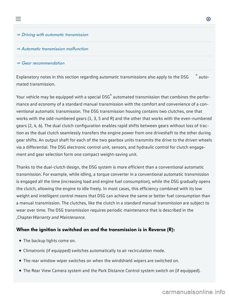 VOLKSWAGEN GOLF 2018  Owners Manual 