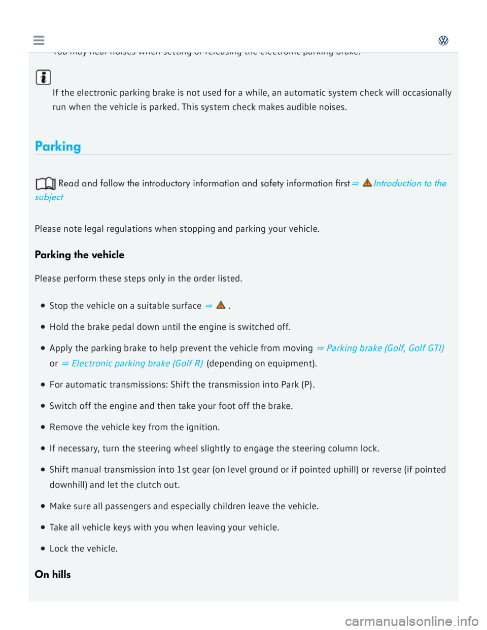 VOLKSWAGEN GOLF 2018 Owners Manual VOLKSWAGEN GOLF 2018 Owners Manual