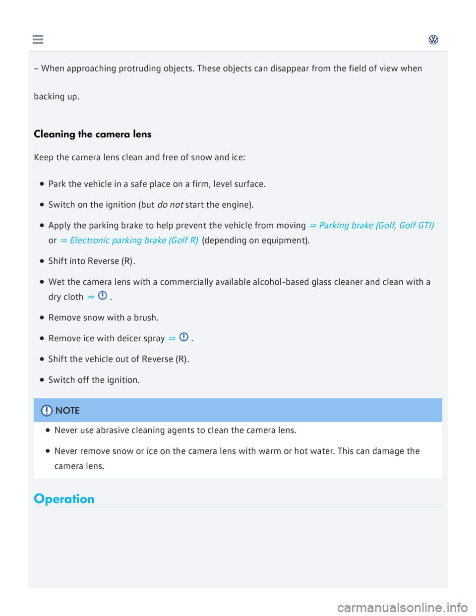 VOLKSWAGEN GOLF 2018 Owners Manual VOLKSWAGEN GOLF 2018 Owners Manual
