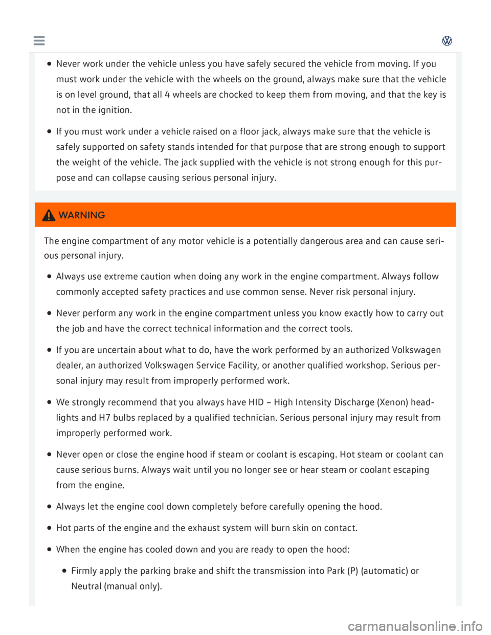 VOLKSWAGEN GOLF 2018  Owners Manual 