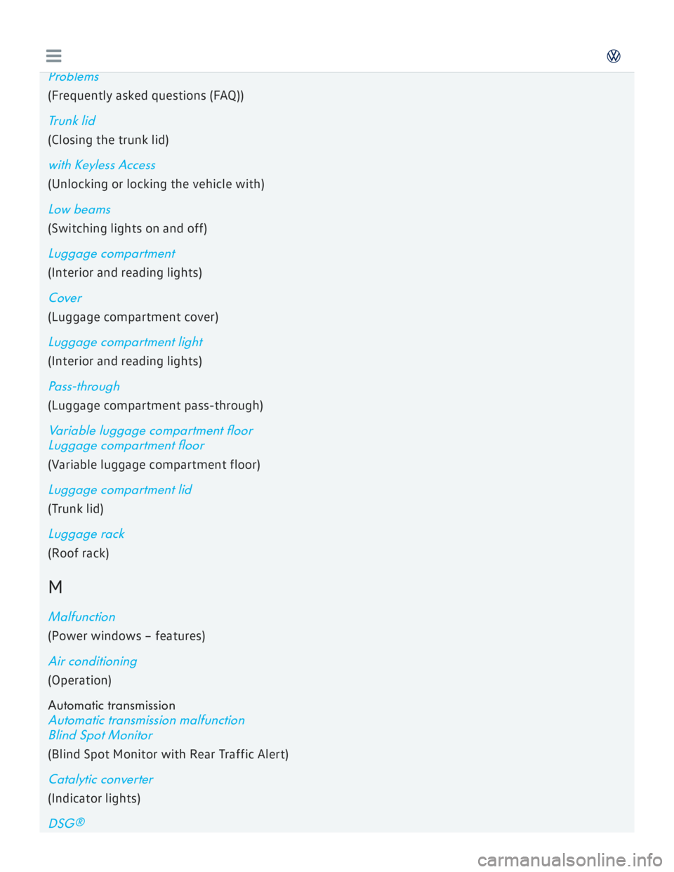 VOLKSWAGEN GOLF 2018 Owners Manual VOLKSWAGEN GOLF 2018 Owners Manual