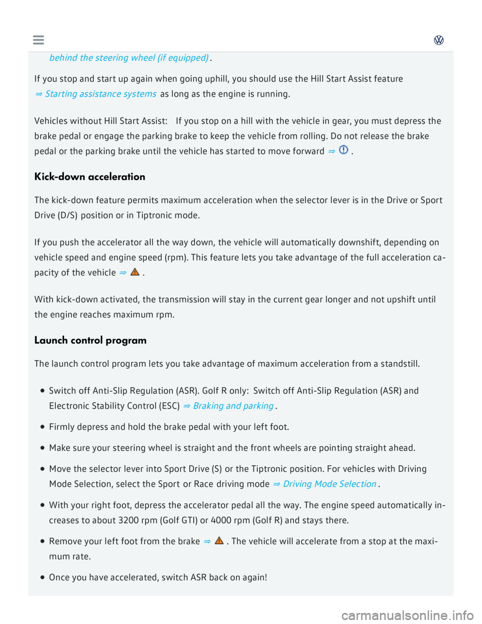 VOLKSWAGEN GOLF 2017  Owners Manual 