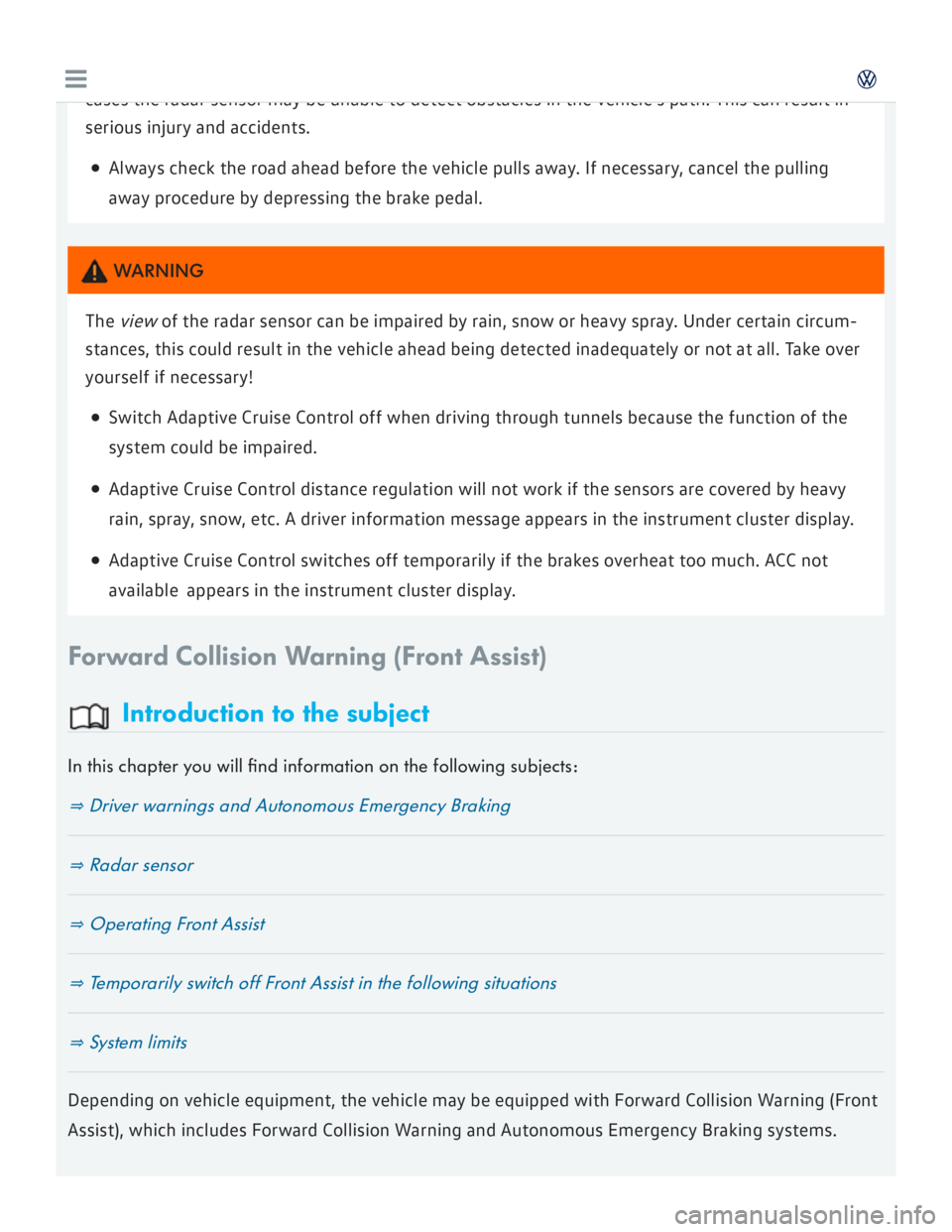 VOLKSWAGEN GOLF 2017  Owners Manual 