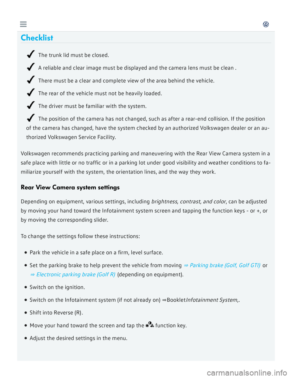 VOLKSWAGEN GOLF 2017  Owners Manual 