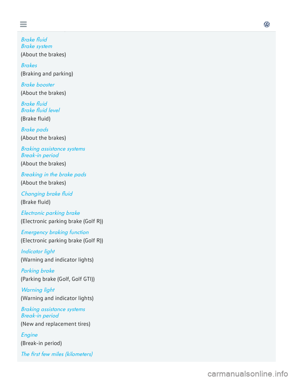 VOLKSWAGEN GOLF 2017 Owners Manual VOLKSWAGEN GOLF 2017 Owners Manual