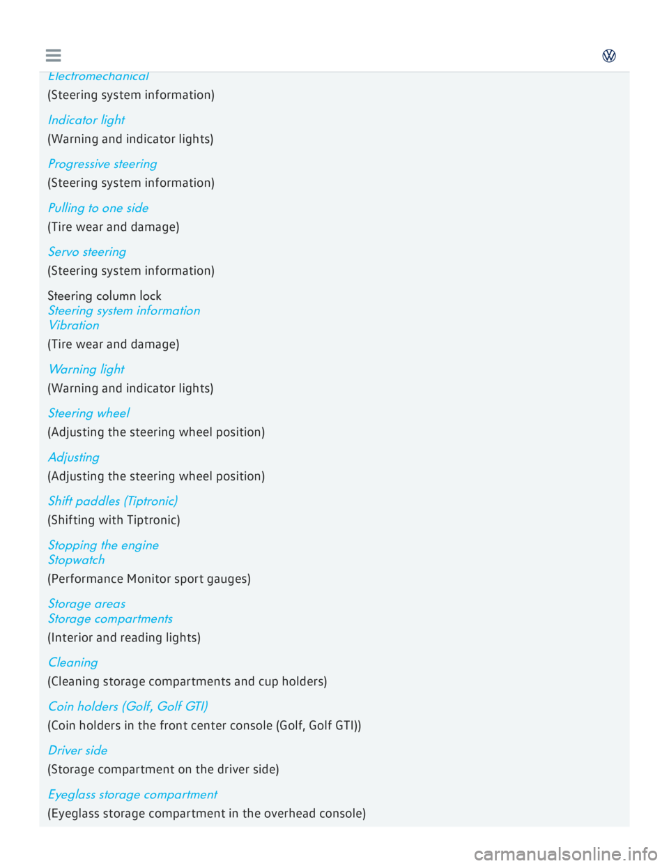 VOLKSWAGEN GOLF 2017  Owners Manual 