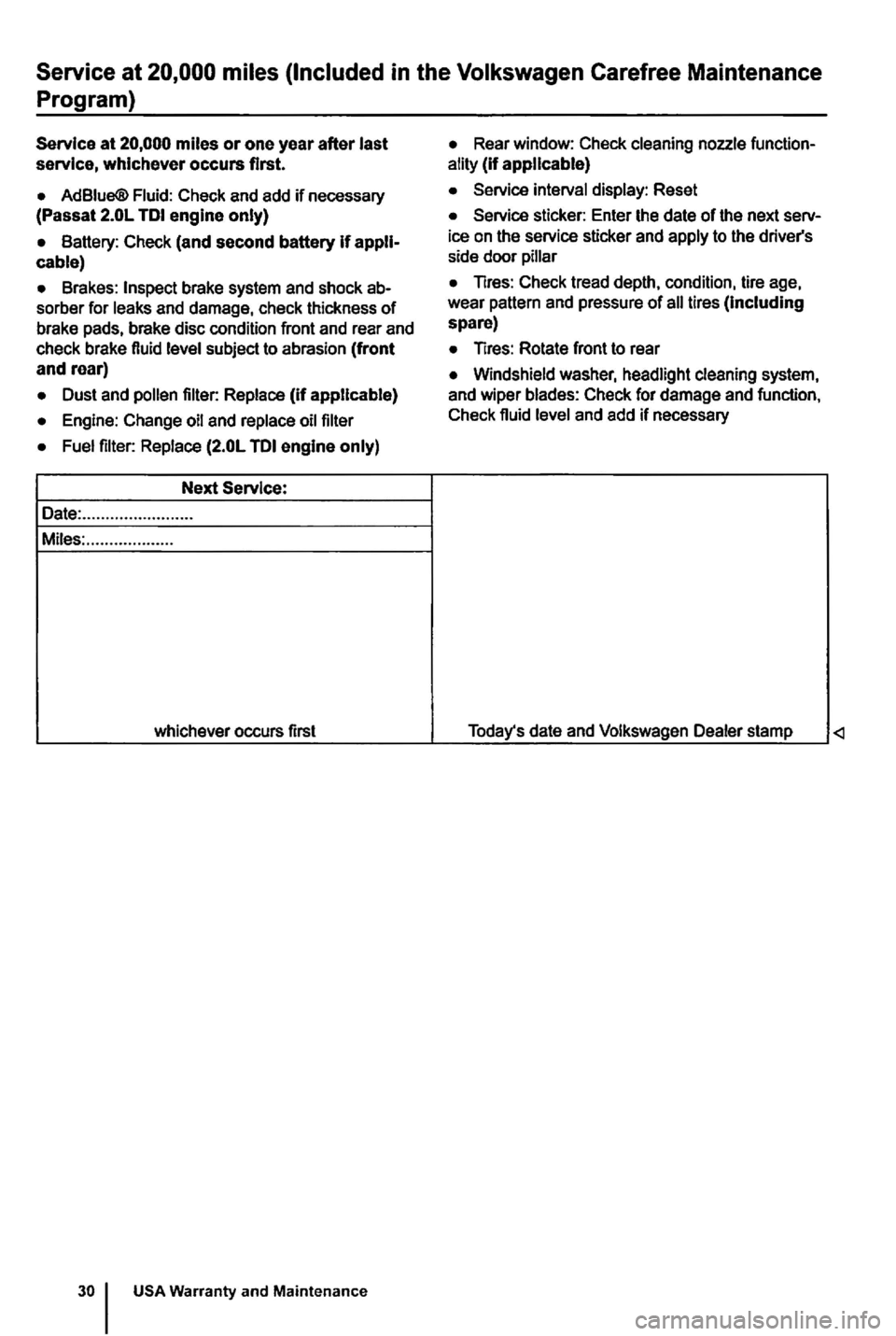 VOLKSWAGEN GOLF 2010  Owners Manual Service at  
