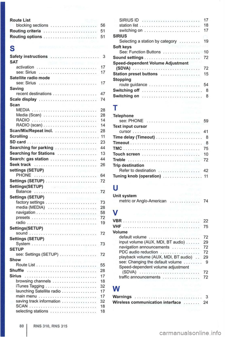 VOLKSWAGEN GOLF 2009 Owners Manual Route List
b locki ng s ectio ns . . . . . . . . . . . . . . . . . . 56
Routing criteria . . . . . . . . . . . . . . . . . . . . . . . 51
Routing options . . . . . . . . . . VOLKSWAGEN GOLF 2009 Owners Manual Route List
b locki ng s ectio ns . . . . . . . . . . . . . . . . . . 56
Routing criteria . . . . . . . . . . . . . . . . . . . . . . . 51
Routing options . . . . . . . . . .