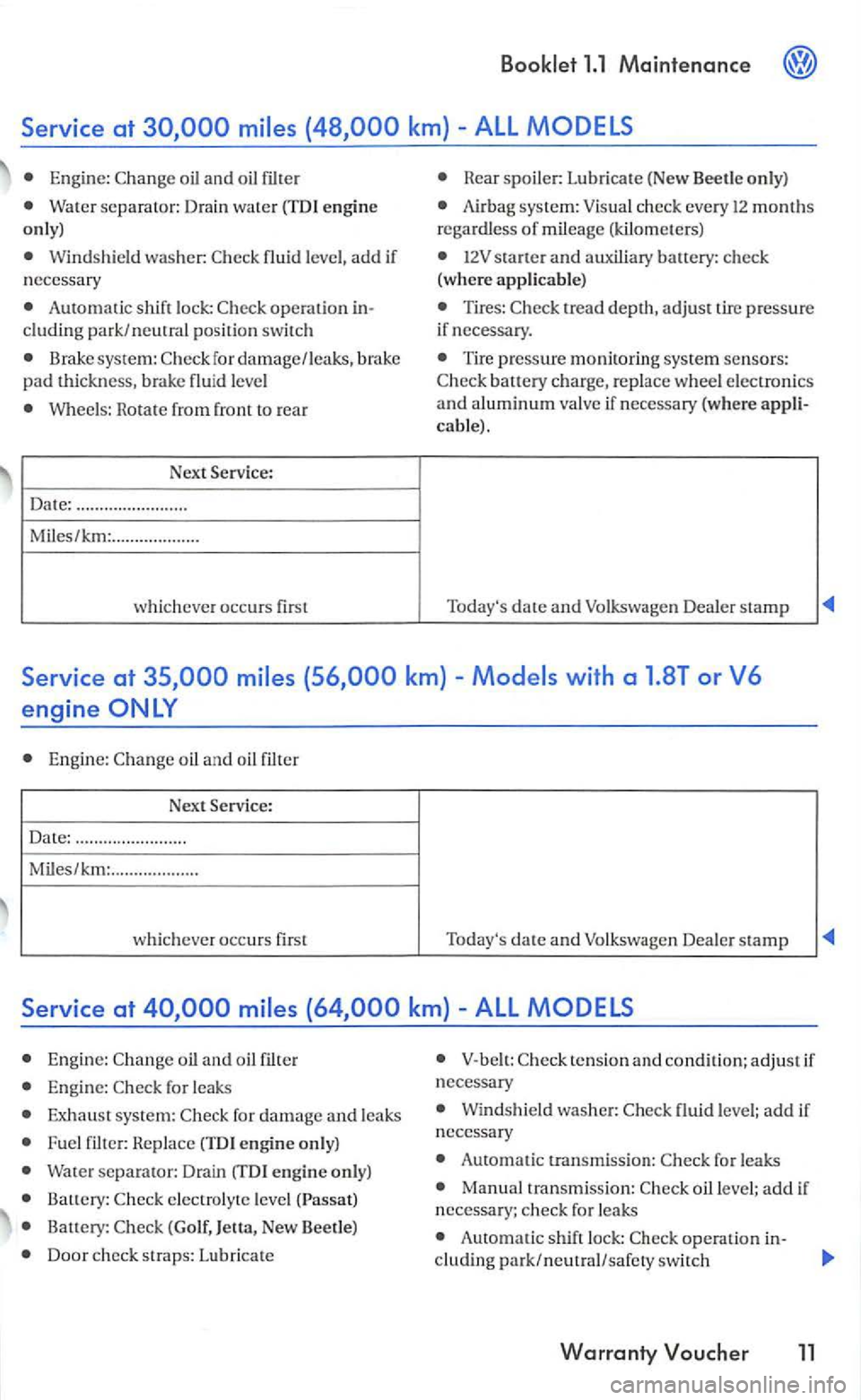 VOLKSWAGEN GOLF 2006 Owners Manual Engine: oil and oil filter
Water separator: Drain water (TD l e ngin e
o nly)
Windshield washer:
Automatic shift lock: oper a tion cluding park/neutral posit io n switc h
Brake system: for da VOLKSWAGEN GOLF 2006 Owners Manual Engine: oil and oil filter
Water separator: Drain water (TD l e ngin e
o nly)
Windshield washer:
Automatic shift lock: oper a tion cluding park/neutral posit io n switc h
Brake system: for da
