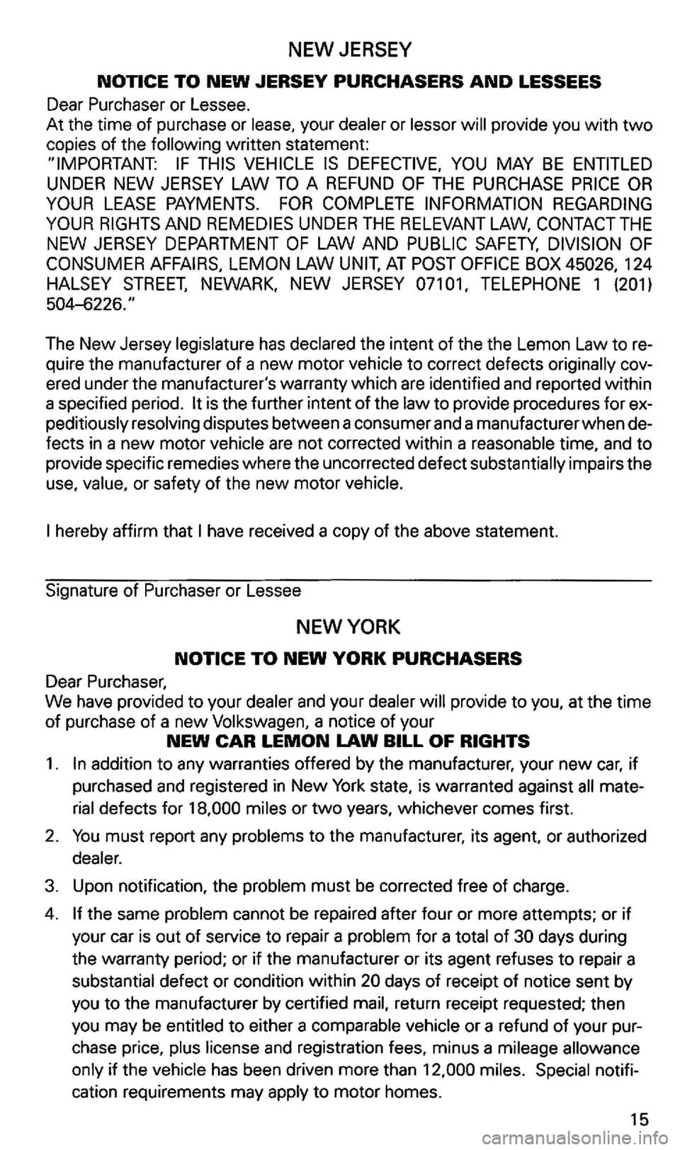 VOLKSWAGEN GOLF 2003 Owners Manual NEW JERSEY VOLKSWAGEN GOLF 2003 Owners Manual NEW JERSEY