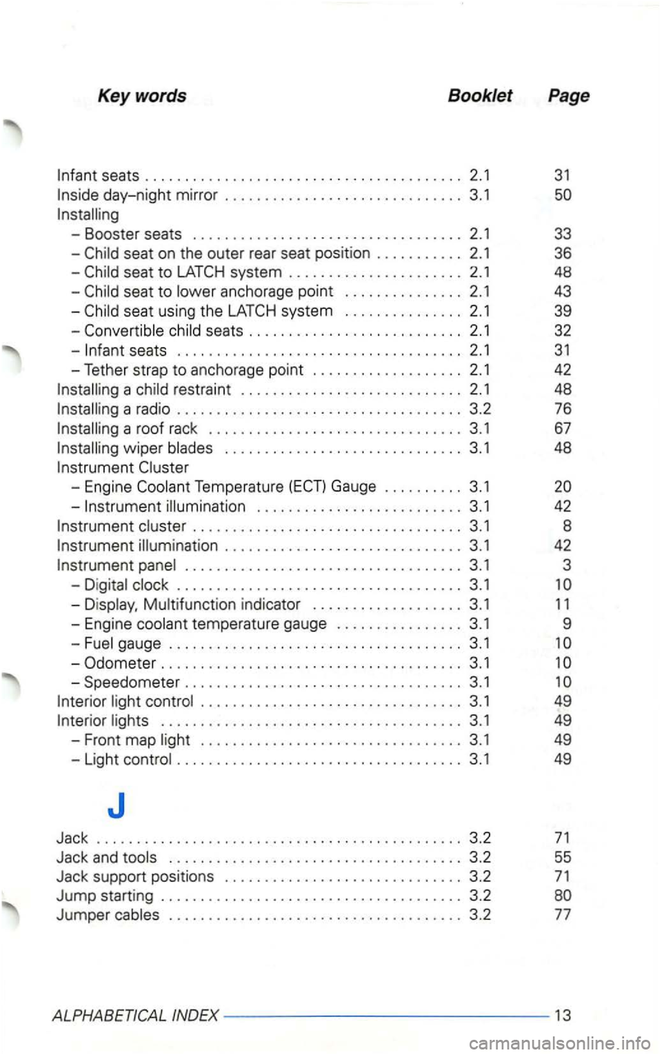 VOLKSWAGEN GOLF 2002 User Guide Keywords Booklet Page
seat to system ................. .. ... 2.1 48
-anchorage point . . . . . . . . . . . . . . . 2.1 43
seat using the system ............... 2.1 39
seats ............. VOLKSWAGEN GOLF 2002 User Guide Keywords Booklet Page
seat to system ................. .. ... 2.1 48
-anchorage point . . . . . . . . . . . . . . . 2.1 43
seat using the system ............... 2.1 39
seats .............