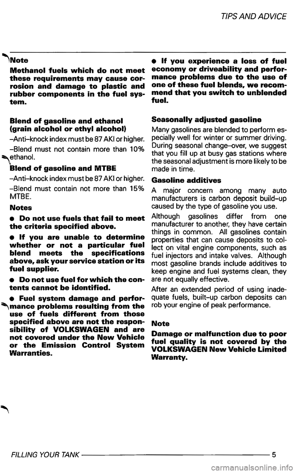 VOLKSWAGEN GOLF 2002  Owners Manual 