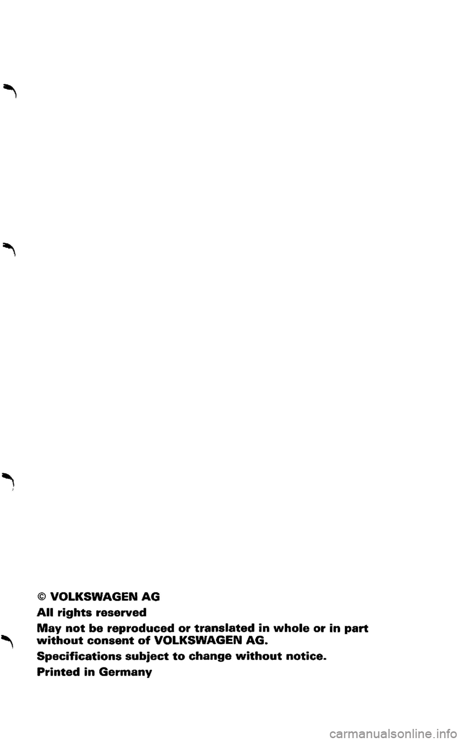 VOLKSWAGEN GOLF 2002 Owners Guide 