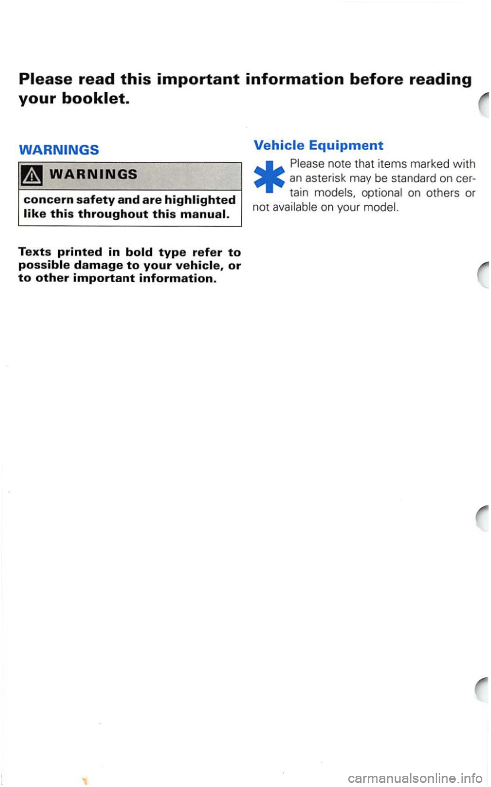 VOLKSWAGEN GOLF 2002 Owners Manual VOLKSWAGEN GOLF 2002 Owners Manual
