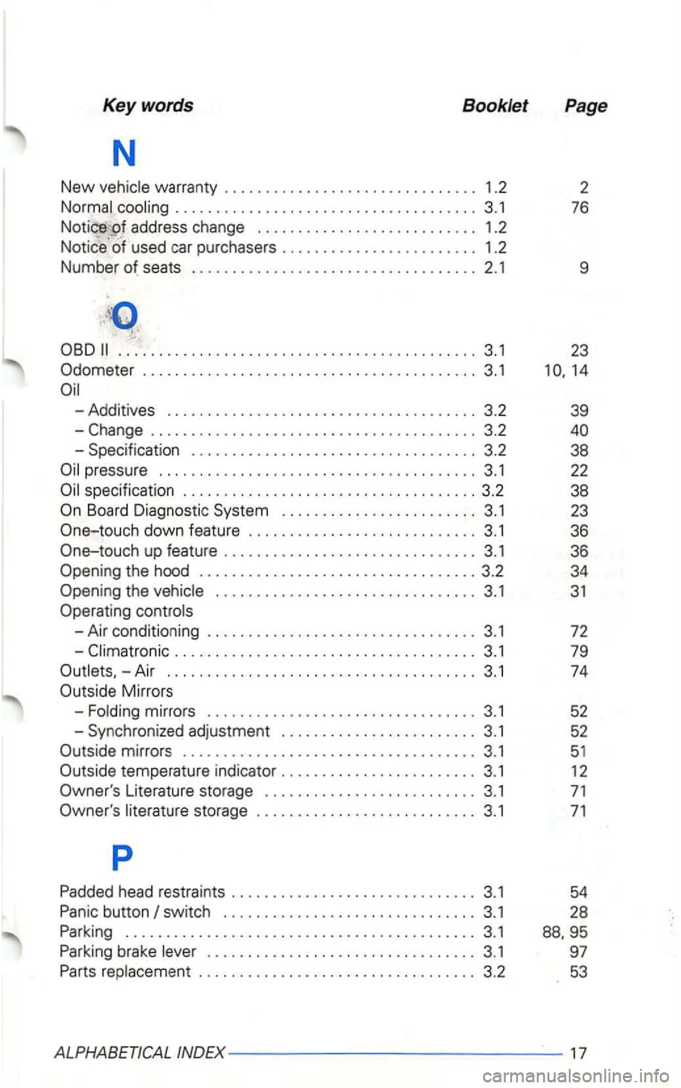 VOLKSWAGEN GOLF 2000 User Guide Keywords Booklet Page
N
New
......... ............................ 3. 1 76
Notice _of address change . . . . . . . . . . . . . . . . . . . . . . . . . . . 1.2
used car purchasers . VOLKSWAGEN GOLF 2000 User Guide Keywords Booklet Page
N
New
......... ............................ 3. 1 76
Notice _of address change . . . . . . . . . . . . . . . . . . . . . . . . . . . 1.2
used car purchasers .