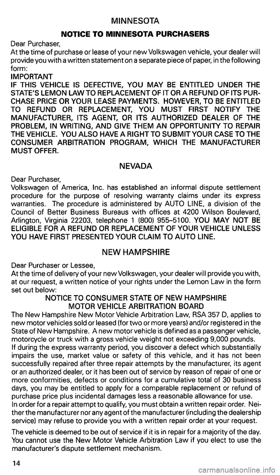 VOLKSWAGEN GOLF 1998 Owners Manual VOLKSWAGEN GOLF 1998 Owners Manual