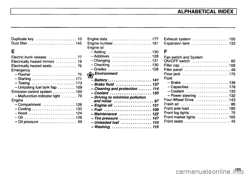 VOLKSWAGEN GOLF 1996  Owners Manual 