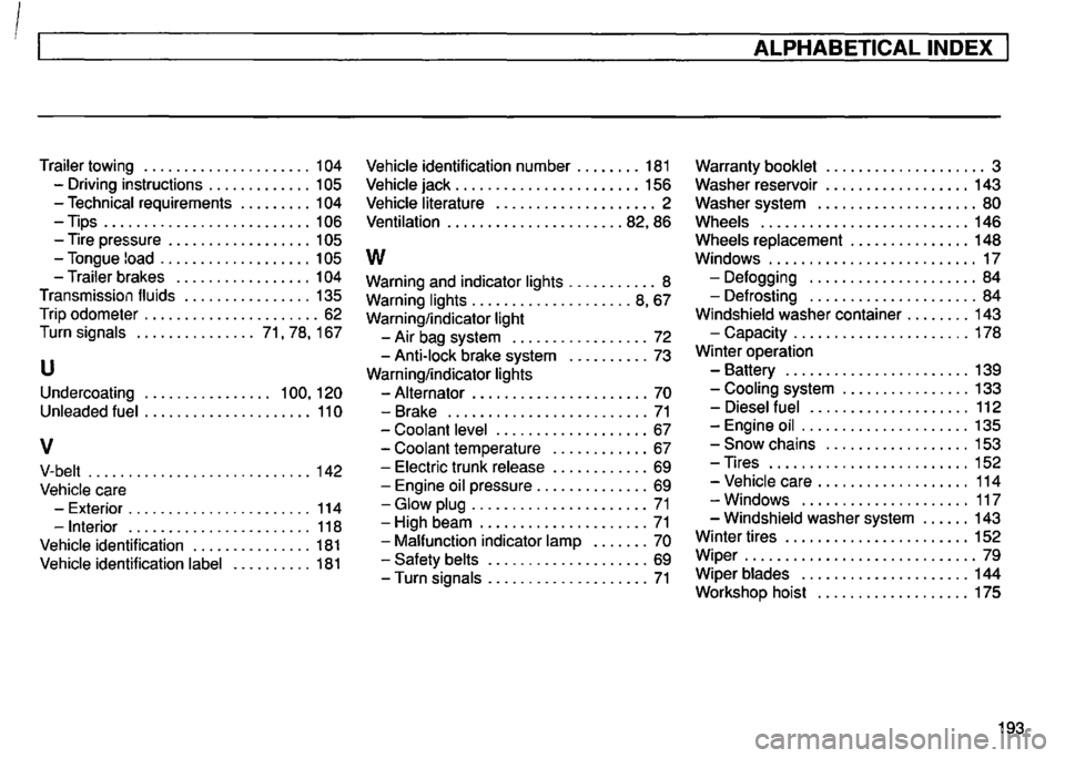 VOLKSWAGEN GOLF 1996  Owners Manual 