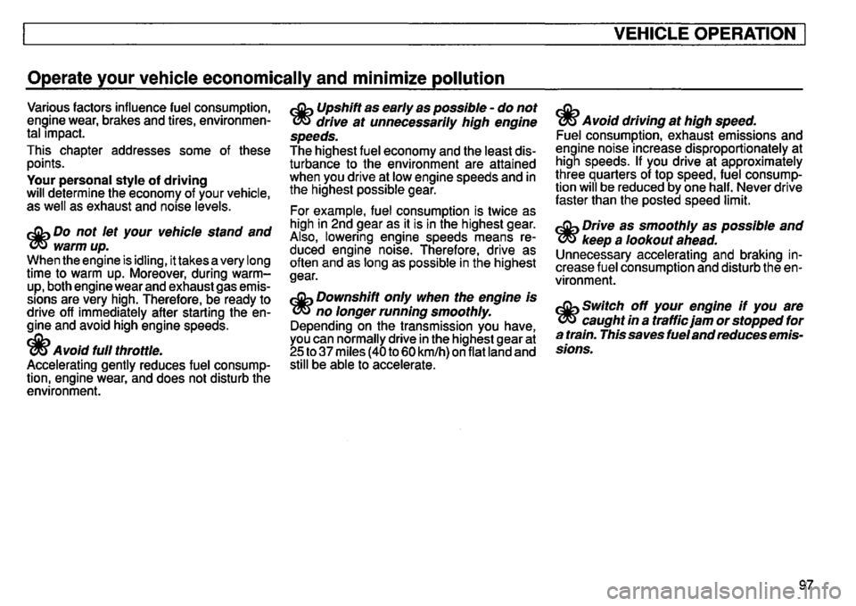 VOLKSWAGEN GOLF 1992  Owners Manual 