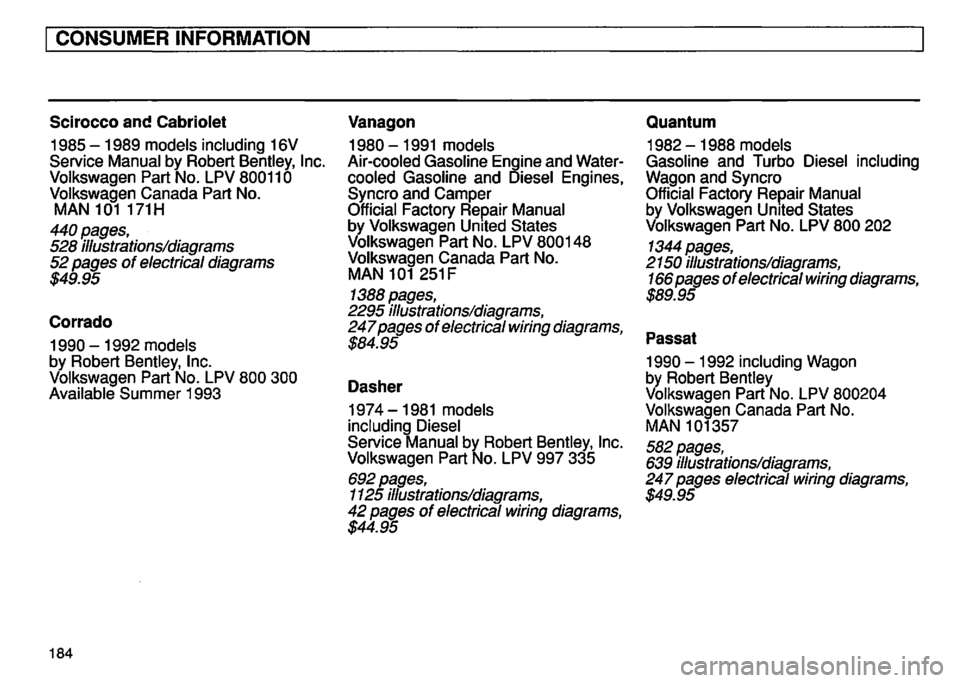 VOLKSWAGEN GOLF 1992 Owners Manual VOLKSWAGEN GOLF 1992 Owners Manual