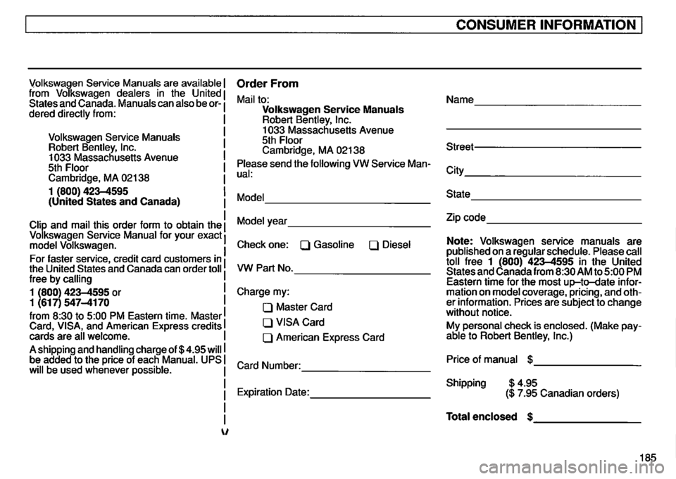 VOLKSWAGEN GOLF 1992 Owners Manual VOLKSWAGEN GOLF 1992 Owners Manual