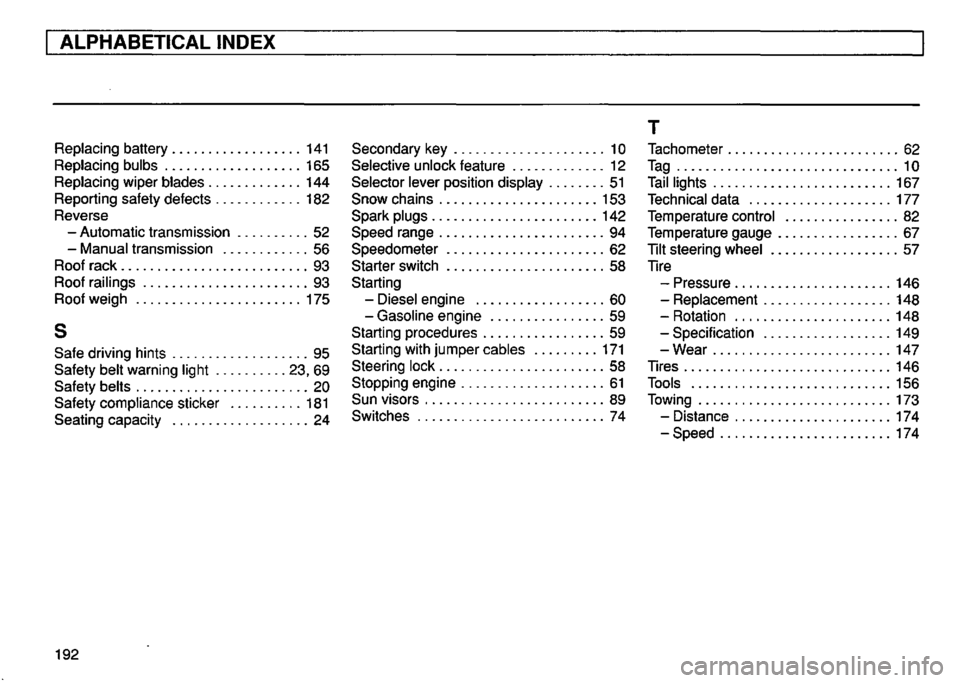 VOLKSWAGEN GOLF 1992 Owners Manual VOLKSWAGEN GOLF 1992 Owners Manual