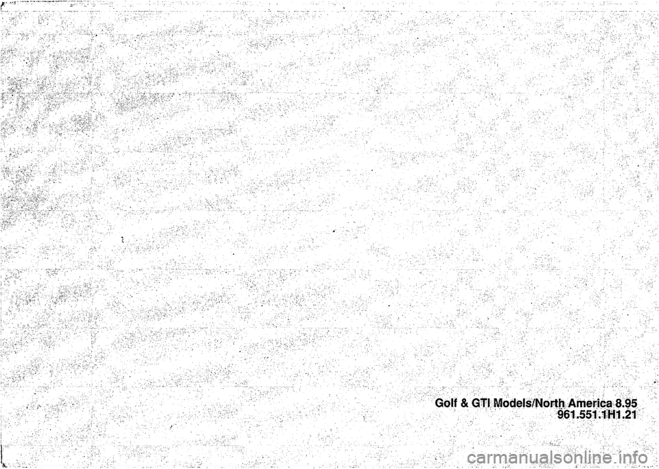 VOLKSWAGEN GOLF 1992 Owners Manual VOLKSWAGEN GOLF 1992 Owners Manual