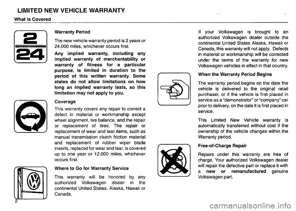 VOLKSWAGEN GOLF 1992 Owners Manual VOLKSWAGEN GOLF 1992 Owners Manual