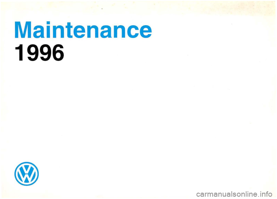 VOLKSWAGEN GOLF 1992  Owners Manual 