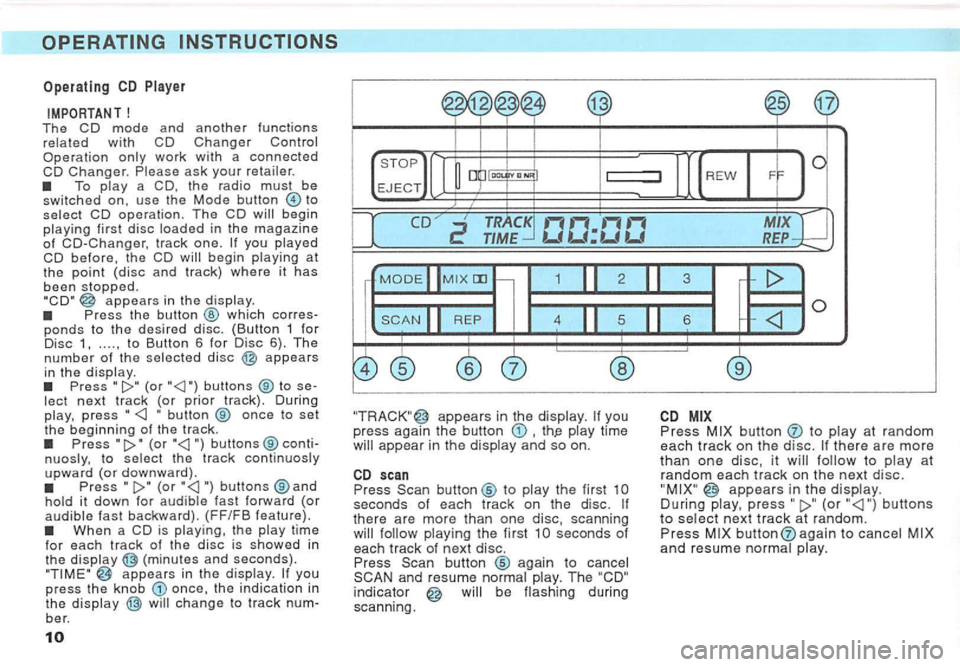 VOLKSWAGEN GOLF 1992 Owners Manual Operating CD Player
ask your a use the Mode bu tton to begin in the magazine o f CO-Changer, track one. yo u CO before, the CO begin
appears in the the button which corresponds to the desired VOLKSWAGEN GOLF 1992 Owners Manual Operating CD Player
ask your a use the Mode bu tton to begin in the magazine o f CO-Changer, track one. yo u CO before, the CO begin
appears in the the button which corresponds to the desired