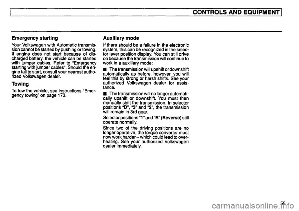 VOLKSWAGEN GOLF 1992 Workshop Manual 