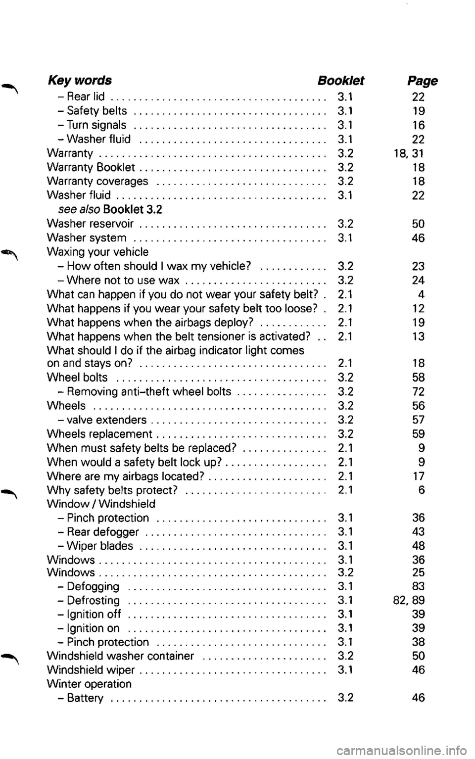 VOLKSWAGEN PASSAT 2003 Owners Manual 