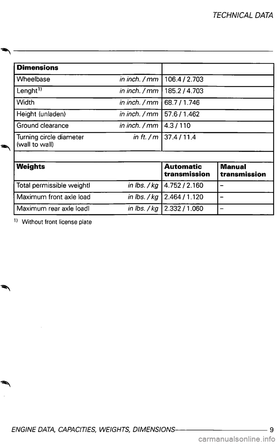 VOLKSWAGEN PASSAT 2000  Owners Manual 